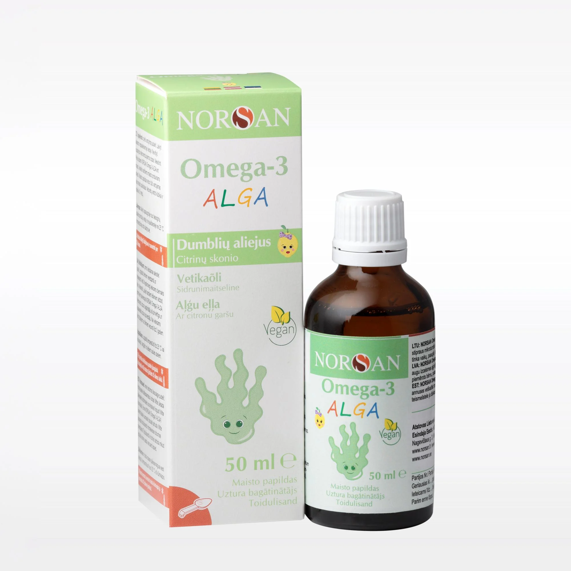 NORSAN Omega-3 Kids Vegan, aliejus 50 ml