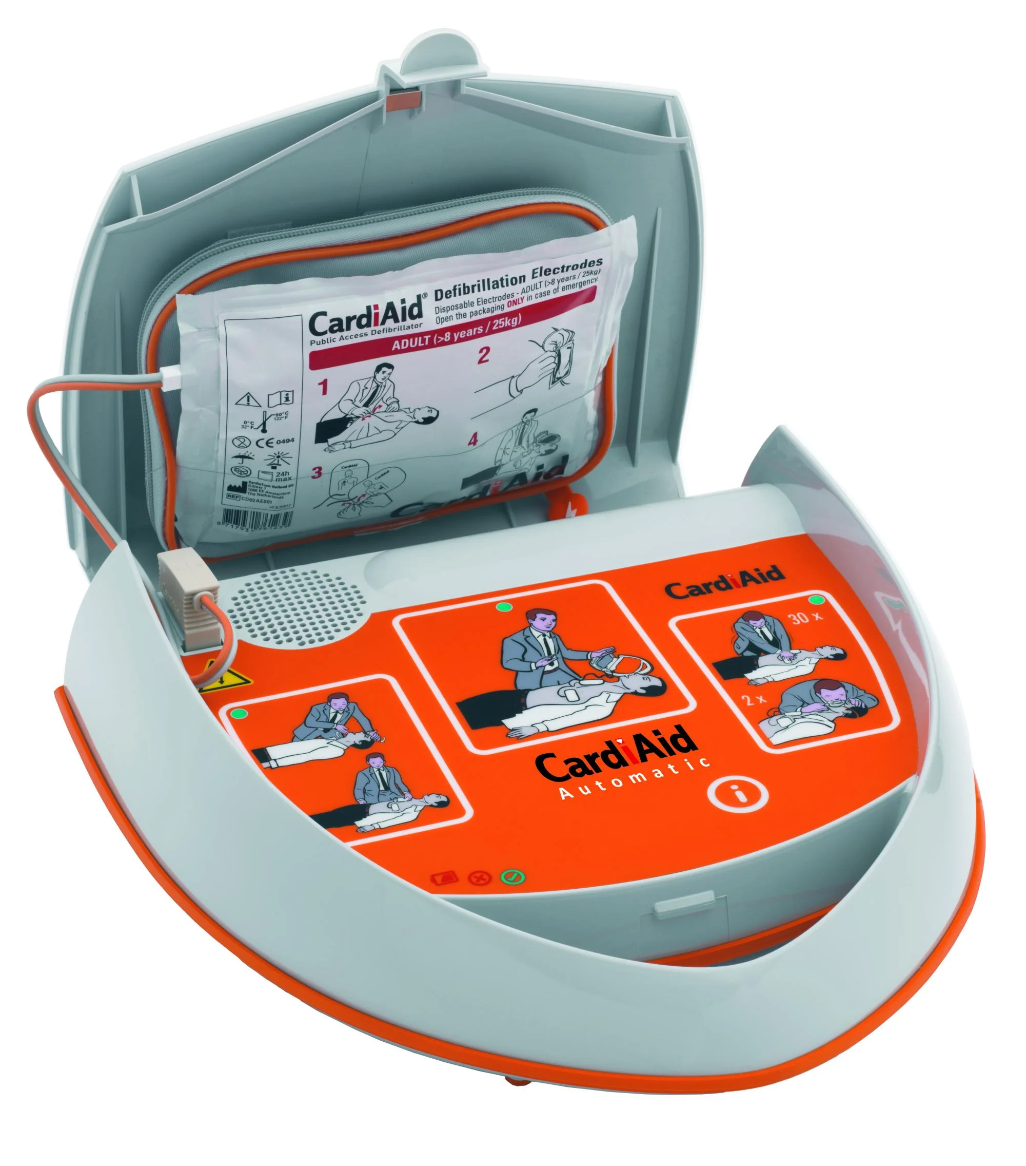 CARDIAID pilnai automatinis defibriliatorius su krepšiu bei pirmosios pagalbos rinkiniu, LT kalba, N1