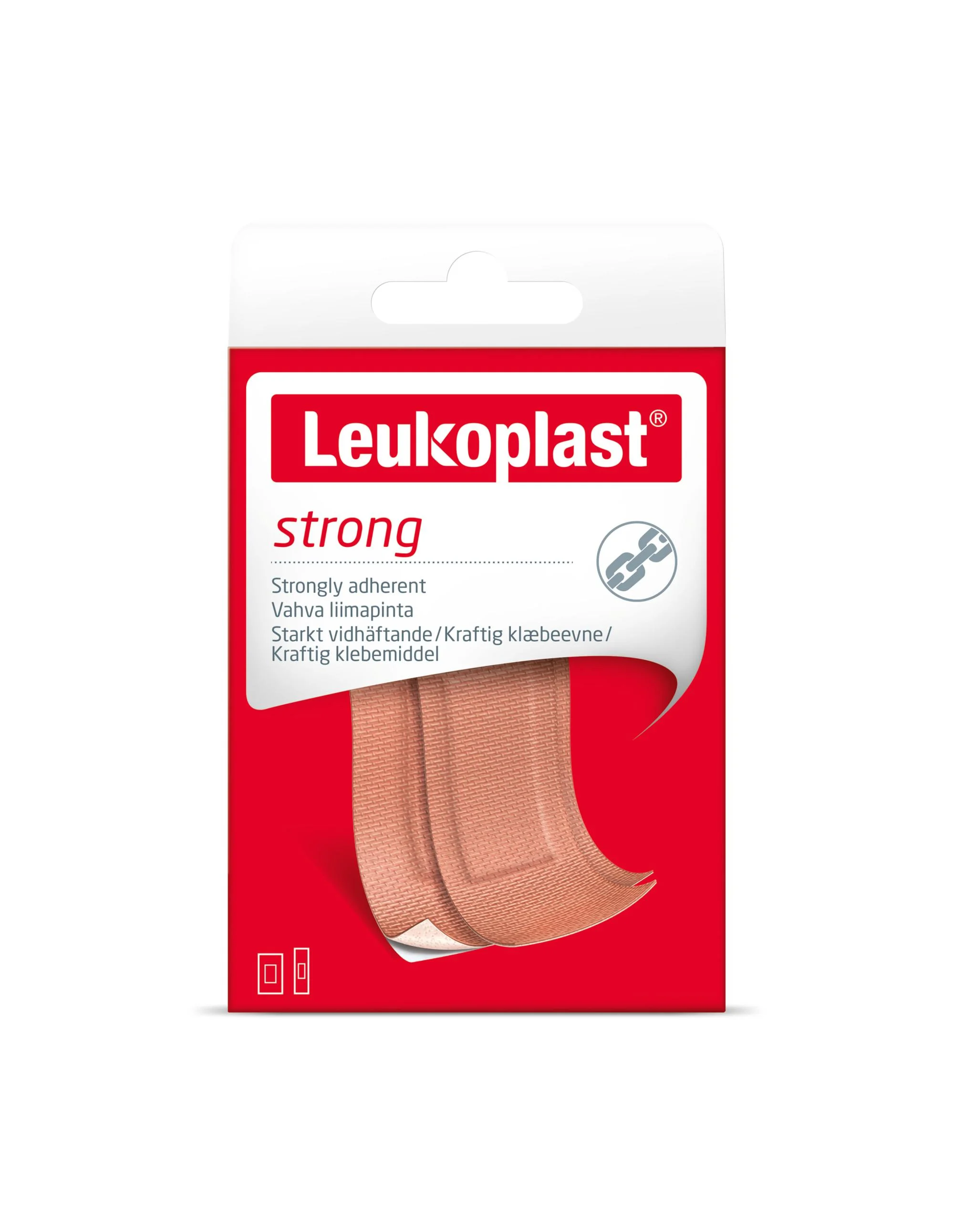 LEUKOPLAST itin stiprus pleistras 2,2 x 7,2cm, 3,8 x 6,3cm N20