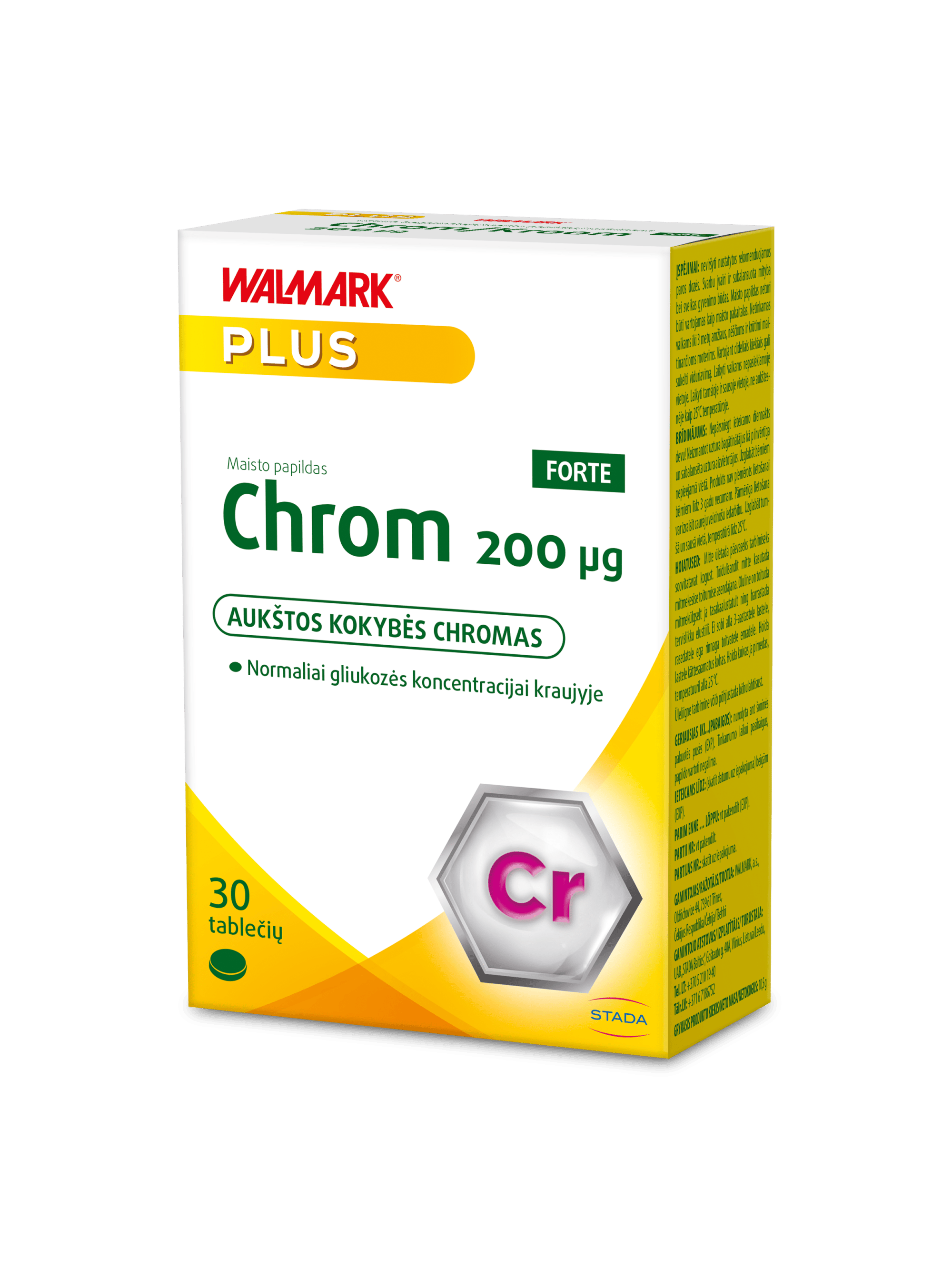 WALMARK Chrom Forte 200 µg tabletės N30