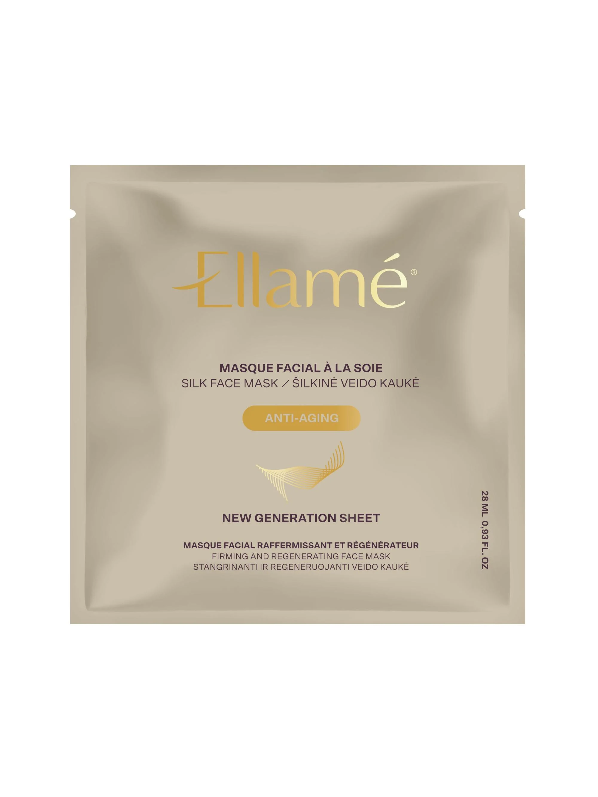 ELLAME šilkinė veido kaukė ANTI-AGING N1
