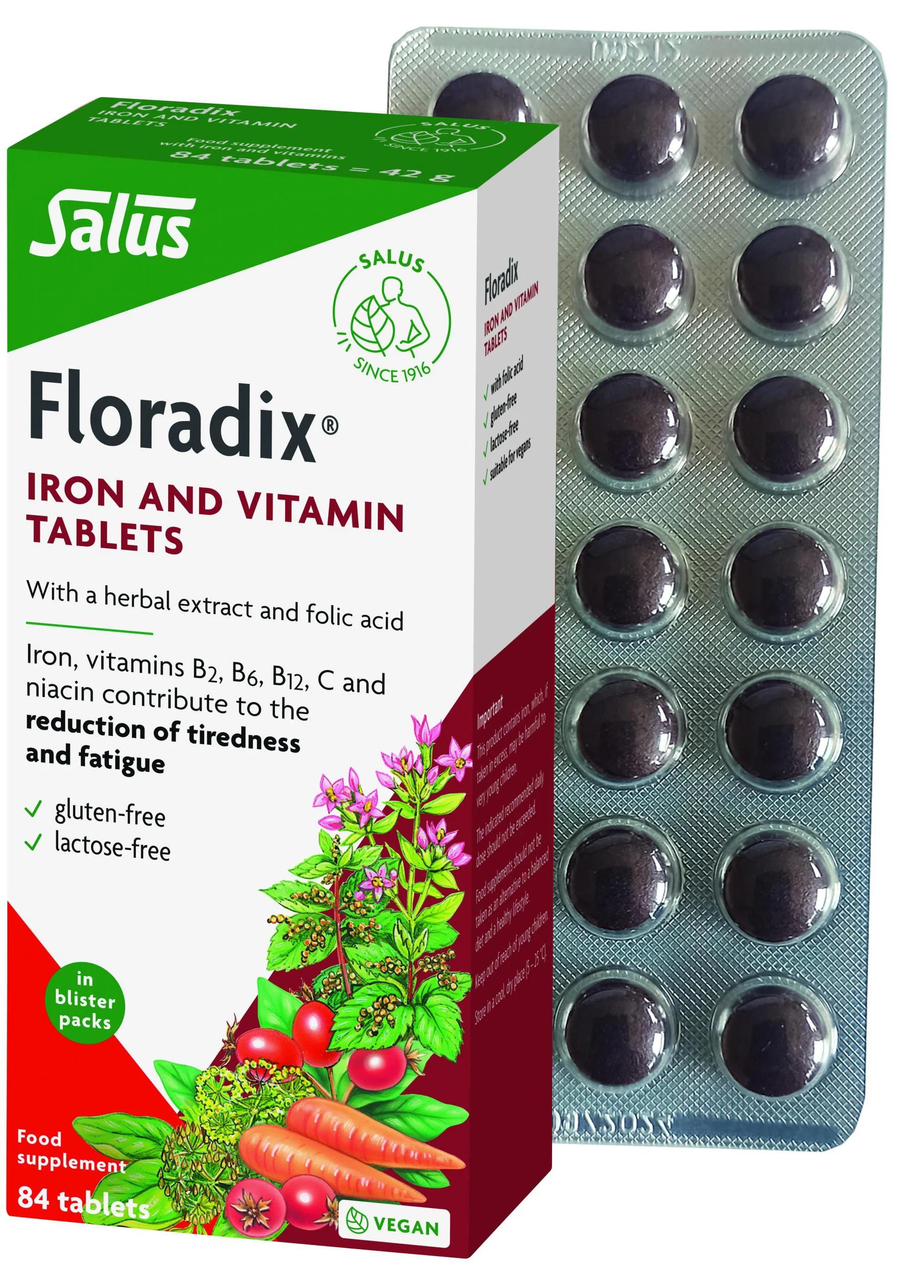 FLORADIX tabletės su geležimi ir vitaminais, N84