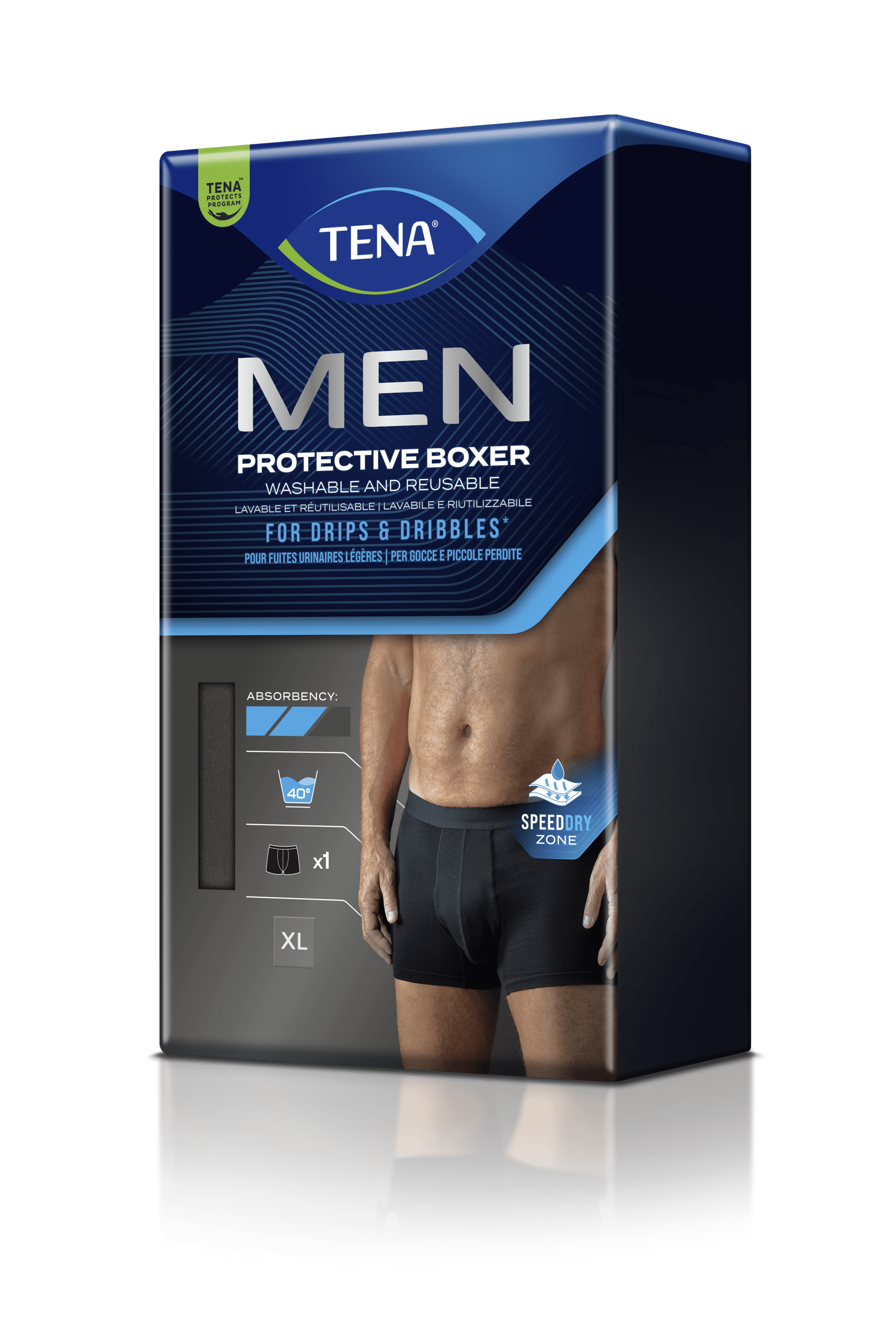 TENA Men Protective Boxer Black XL N1