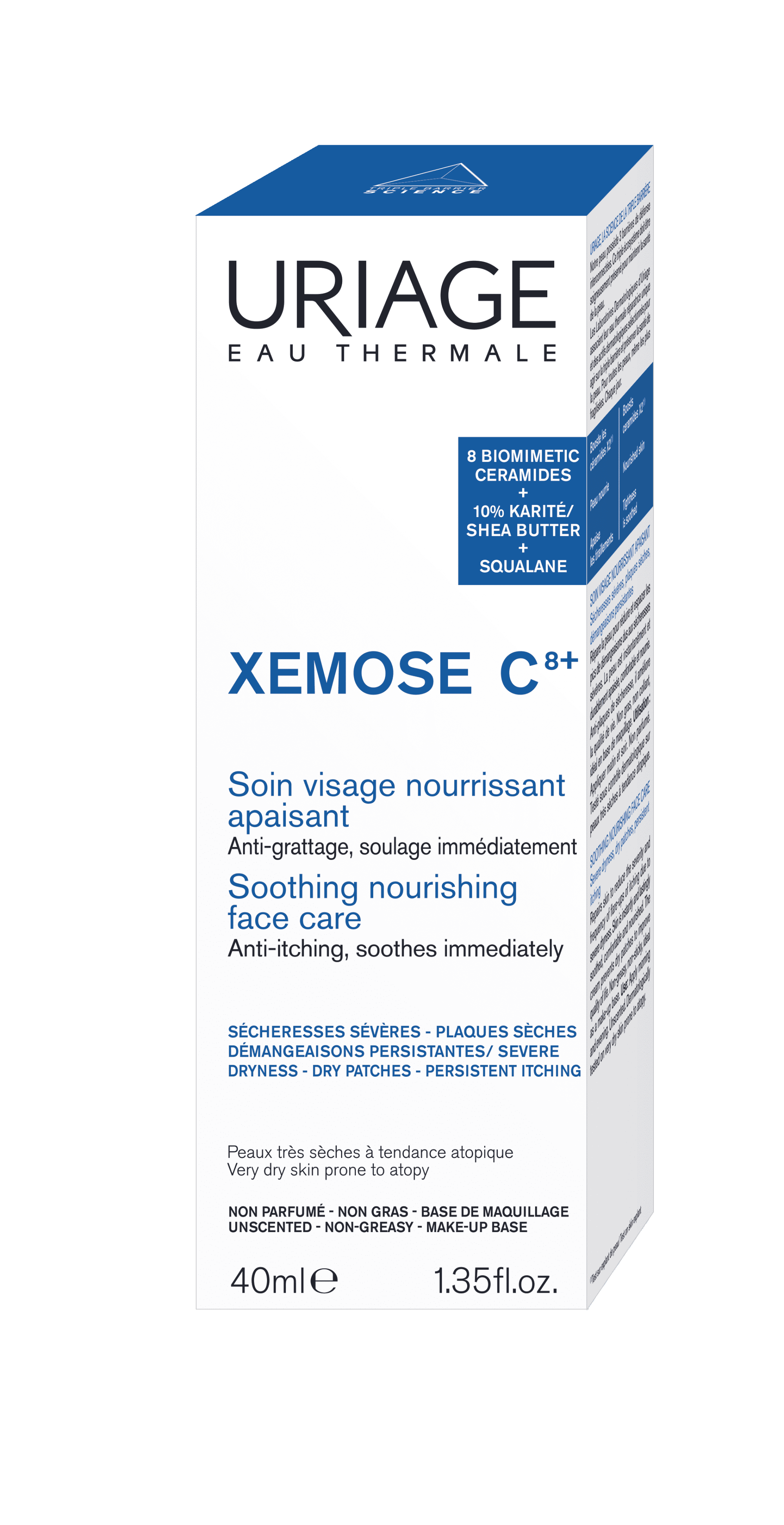 URIAGE XEMOSE C8+ VISAGE veido kremas, 40ml