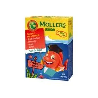 MOLLERS OMEGA-3 Junior braškių /aviečių skonio kramtomos žuvelės, N45