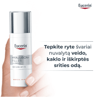 EUCERIN Hyaluron Filler +3x Effect dieninis veido kremas SPF 15 normaliai ir mišriai odai su hialurono rūgštimi, 50 ml