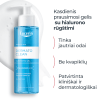 EUCERIN Dermatoclean prausimosi gelis visų tipų veido odai, 200ml
