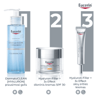 EUCERIN Hyaluron-Filler +3x Effect akių srities kremas SPF 15 su hialurono rūgštimi, 15 ml