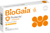 Biogaia Protectis kramtomosios tabletės su vitaminu D3, apelsinų skonio N10