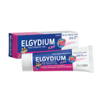 ELGYDIUM dantų pasta gelis vaikams KIDS Red Berries ėduonies kontrolei, uogų skonio, 3-6 m., 50ml