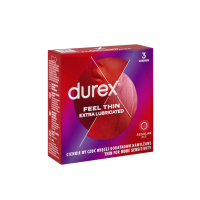 DUREX FEEL THIN EXTRA LUBRICATED prezervatyvai, 3 vnt.