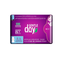 GENTLE DAY ekologiški naktiniai higieniniai paketai su anijonų juostele N8