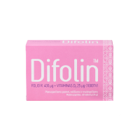 Difolin folio rūgštis 400 mcg+Vitaminas D3 25 mcg tabletės N60