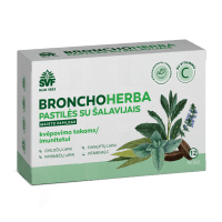 ŠVENČIONIŲ VAISTAŽOLĖS kvėpavimo takams, imunitetui BRONCHOHERBA, pastilės su šalavijais, 12 vnt.