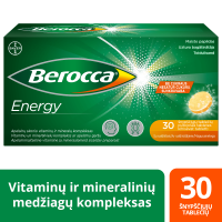 BEROCCA ENERGY vitaminų kompleksas, šnypščiosios tabletės, N30