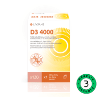 LIVSANE vitamino D3 4000 kapsulės N120