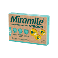 MIRAMILE STRONG su cinku ir beta gliukanais augalinės pastilės N12