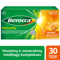BEROCCA IMMUNITY vitaminų kompleksas, šnypščiosios tabletės, N30