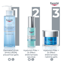EUCERIN Hyaluron-Filler +3x Effect drėkinamasis naktinis gelis su hialurono rūgštimi ir provitaminu B5, 50 ml