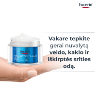 EUCERIN Hyaluron-Filler +3x Effect drėkinamasis naktinis gelis su hialurono rūgštimi ir provitaminu B5, 50 ml