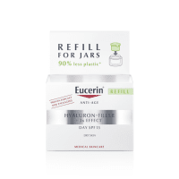 EUCERIN Hyaluron-Filler +3x Effect dieninis kremas SPF 15  sausai odai su hialurono rūgštimi, papildymo pakuotė, 50 ml