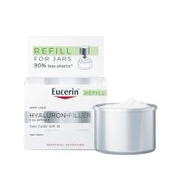 EUCERIN Hyaluron-Filler +3x Effect dieninis kremas SPF 15  sausai odai su hialurono rūgštimi, papildymo pakuotė, 50 ml