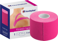NORDEPLAST kineziterapinis pleistras 5cmx5m rausvas N1