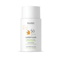 BABE, SUPER FLUID MATTIFYING SPF50, apsauginė emulsija riebiai, mišriai veido odai, 50 ml