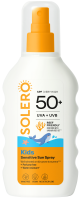 SOLERO vaikams skirtas jautrios odos purškalas nuo saulės SPF 50+ nuo 6 mėn, 200 ml