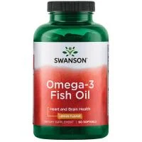 SWANSON Omega 3 1000Mg Citrinų skonio žuvų taukai, N60