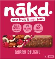 NAKD Vaisių ir riešutų batonėlis su avietėmis 4x35g