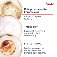 EUCERIN Hyaluron-Filler + Elasticity itin lengvos tekstūros dieninis kremas SPF 50, 50 ml