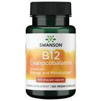SWANSON Vitaminas B12 500 µg, veganiškos kapsulės, N100