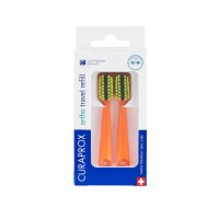 CURAPROX ortodontinio kelioninio rinkinio Travel Set ORTHO šepetėlio papildymas, oranžinis, N2