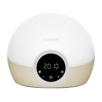 LUMIE Bodyclock Spark 100 šviesos žadintuvas su 30 min. saulėtekiu, pritemstančiu ekranu ir garso signalu