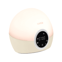 LUMIE Bodyclock Spark 100 šviesos žadintuvas su 30 min. saulėtekiu, pritemstančiu ekranu ir garso signalu