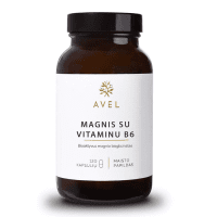 AVEL magnio bisglicinatas su vitaminu B6, 120 kapsulių