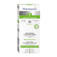 PHARMACERIS T, Sebo Moistatic drėkinamasis kremas riebiai, mišriai odai, SPF50, 50 ml