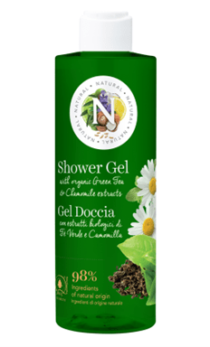 NATURAL dušo gelis su ramunėlių ir žaliosios arbatos ekstraktais, 400ML