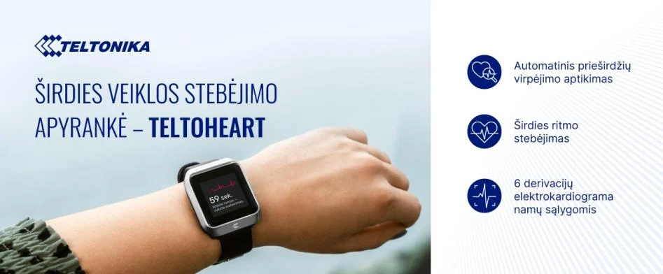 TELTOHEART širdies veiklos stebėjimo apyrankė