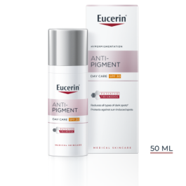 EUCERIN Anti-Pigment dieninis veido kremas SPF 30 į hiperpigmentaciją linkusiai odai, 50 ml