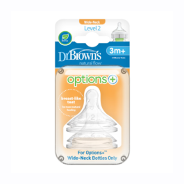 DR.BROWN'S II lygio žindukai OPTIONS+, silikoniniai, 3-6 mėn., plačiu kakleliu N2
