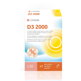 LIVSANE D3 2000 kapsulės N30