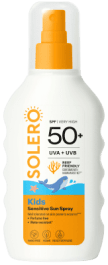 SOLERO vaikams skirtas jautrios odos purškalas nuo saulės SPF 50+ nuo 6 mėn, 200 ml