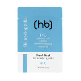 Skincyclopedia drėkinamoji lakštinė veido kaukė su hialurono rūgštimi ir vitaminu B, 1 vnt.