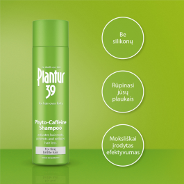PLANTUR 39 šampūnas su kofeinu nuo plaukų slinkimo 250 ml