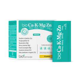 bioCa+K+Mg+Zg+D3 milteliai N28