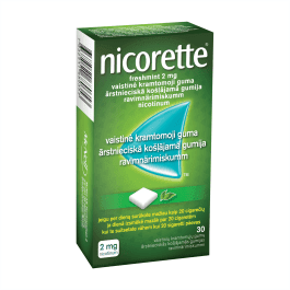 Nicorette Freshmint 2 mg vaistinė kramtomoji guma N30
