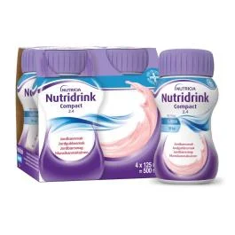 NUTRIDRINK compact braškių skonio, 4X125ML