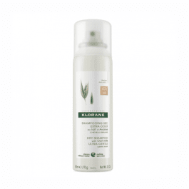Klorane sausas šampūnas visų tipų plaukams su avižų pieneliu, rudiems/tamsiems plaukams, Dry shampoo OAT 150 ml